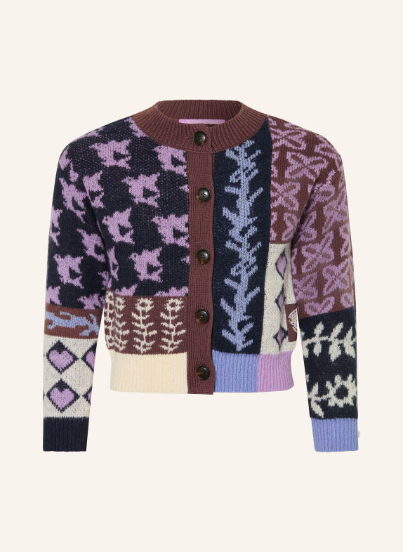 SCOTCH & SODA Cardigan en fil pailleté BLEU FONCÉ / CRÈME / LILAS CLAIR