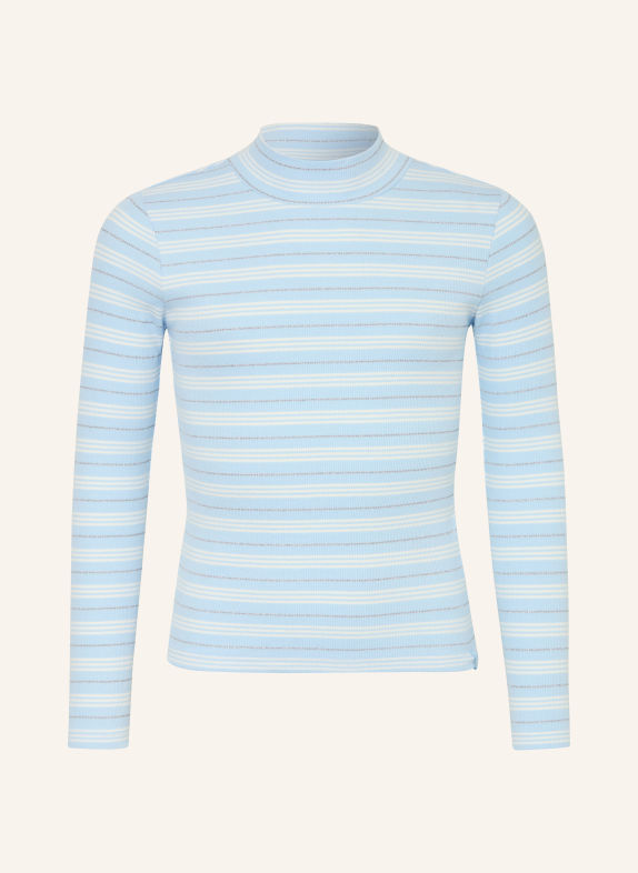 SCOTCH & SODA T-shirt à manches longues avec fil pailleté BLEU CLAIR / ARGENT / BLANC