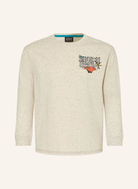 SCOTCH & SODA T-shirt à manches longues GRIS CLAIR / SAUMON / VERT
