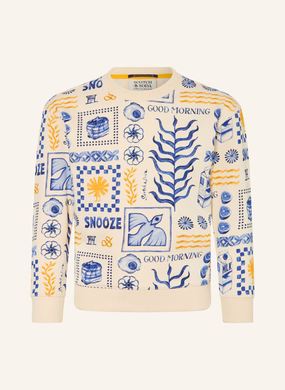 SCOTCH & SODA Sweatshirt ECRU / GEEL / DONKERBLAUW
