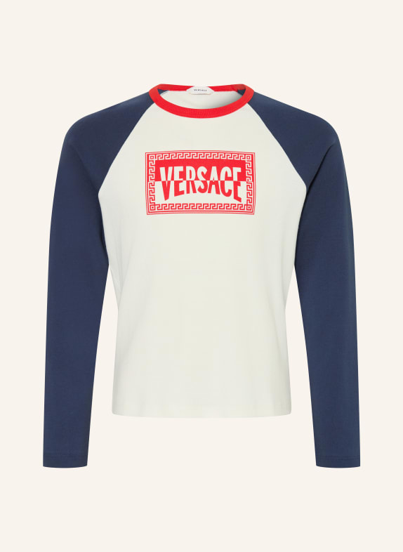 VERSACE Long-sleeve WHITE / DARK BLUE
