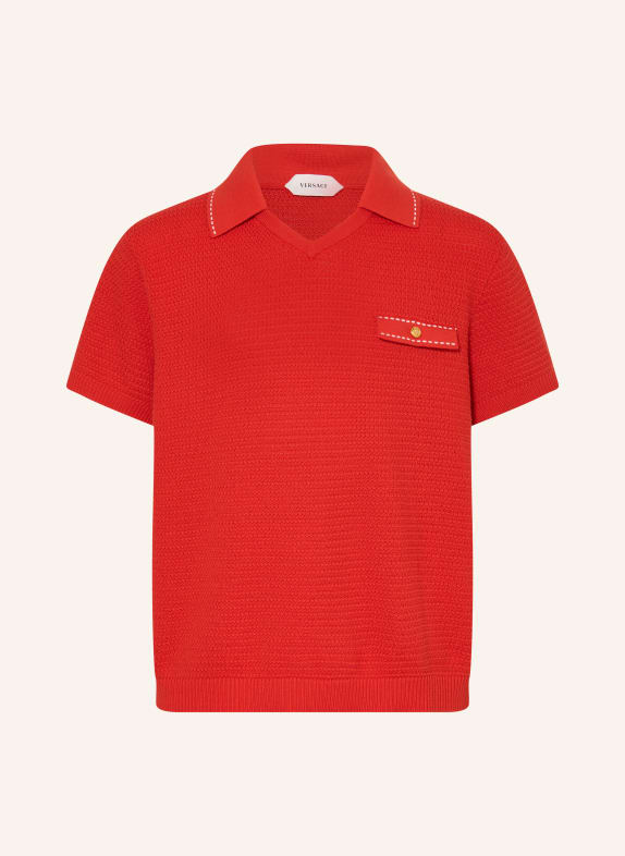VERSACE Knit polo shirt RED