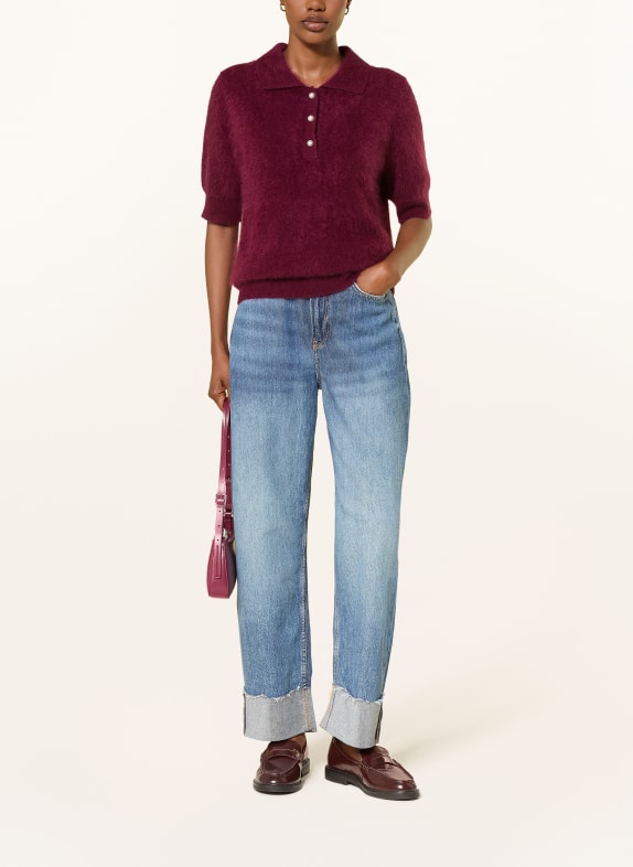 lilienfels Polo en maille de cachemire ROUGE FONCÉ