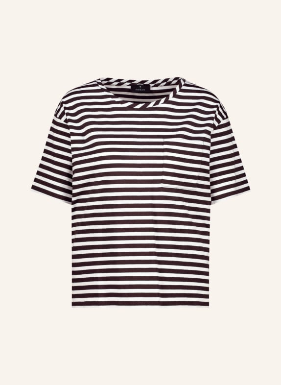 monari T-shirt MARRON FONCÉ / BLANC