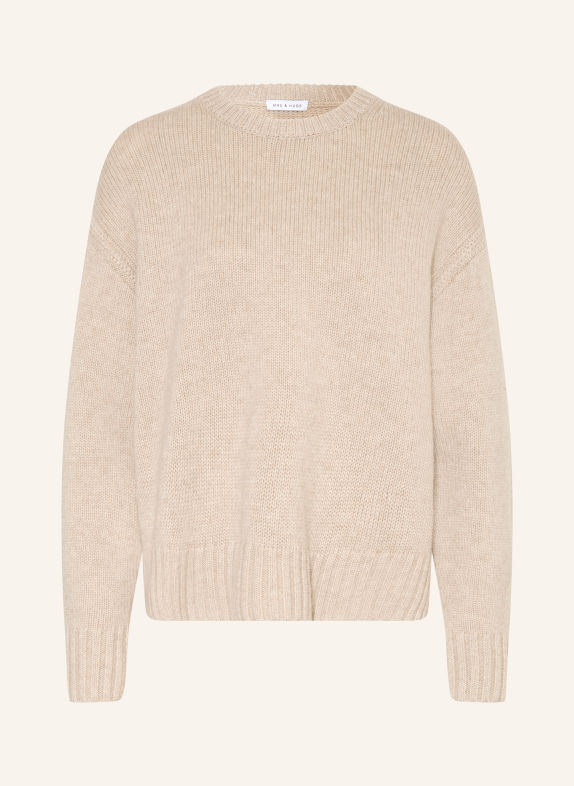 MRS & HUGS Oversized trui met kasjmier BEIGE