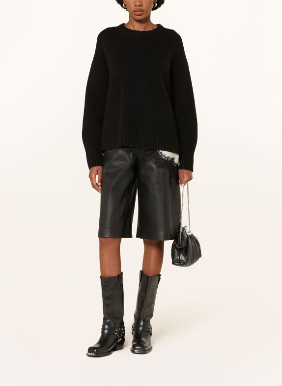 MRS & HUGS Oversized trui met kasjmier ZWART