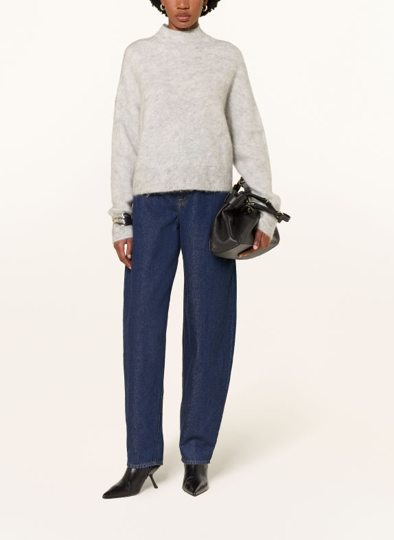 MRS & HUGS Trui met mohair GRIJS / ECRU