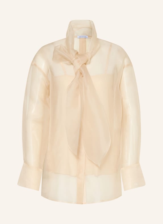 MRS & HUGS Schluppenbluse aus Seide BEIGE