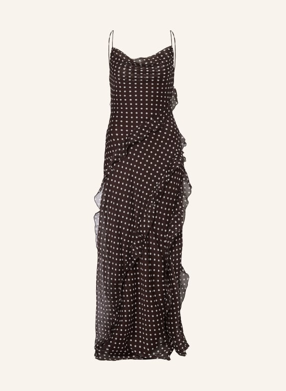 MRS & HUGS Kleid mit Volants DUNKELBRAUN / WEISS