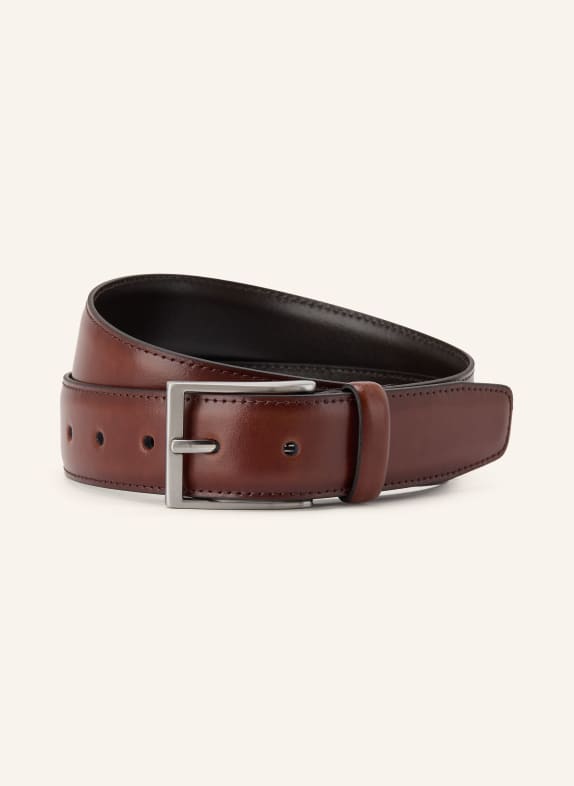 STROKESMAN'S Leather belts BROWN / SILVER