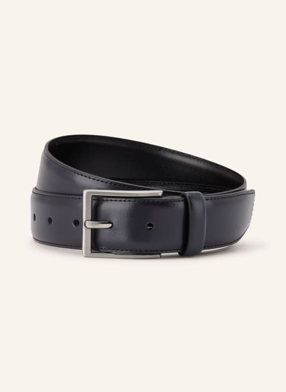 STROKESMAN'S Leather belts DARK BLUE / SILVER