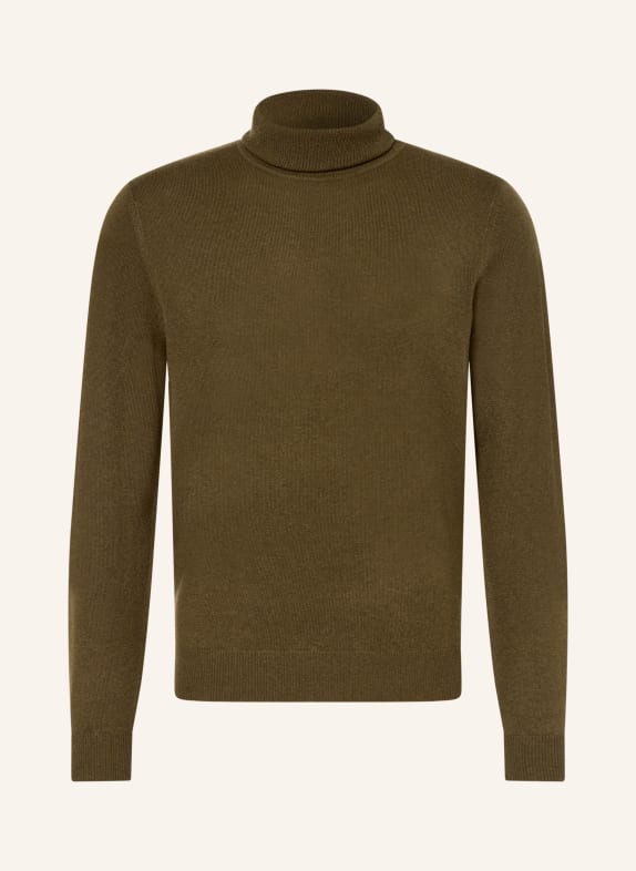 STROKESMAN'S Cashmere turtleneck sweater OLIVE