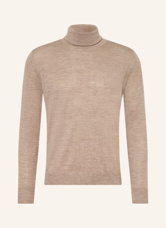 STROKESMAN'S Merino wool turtleneck sweater BEIGE