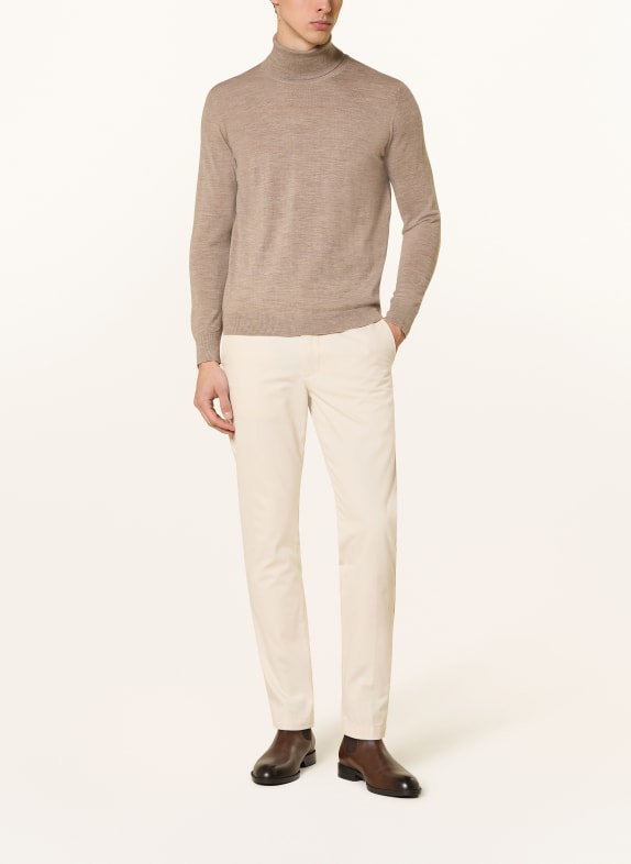 STROKESMAN'S Trui met col van merinowol BEIGE
