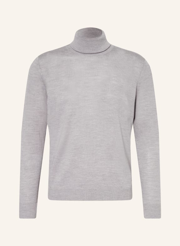 STROKESMAN'S Merino wool turtleneck sweater LIGHT GRAY