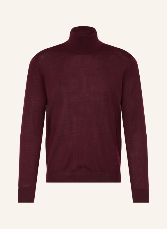 STROKESMAN'S Merino wool turtleneck sweater DARK RED