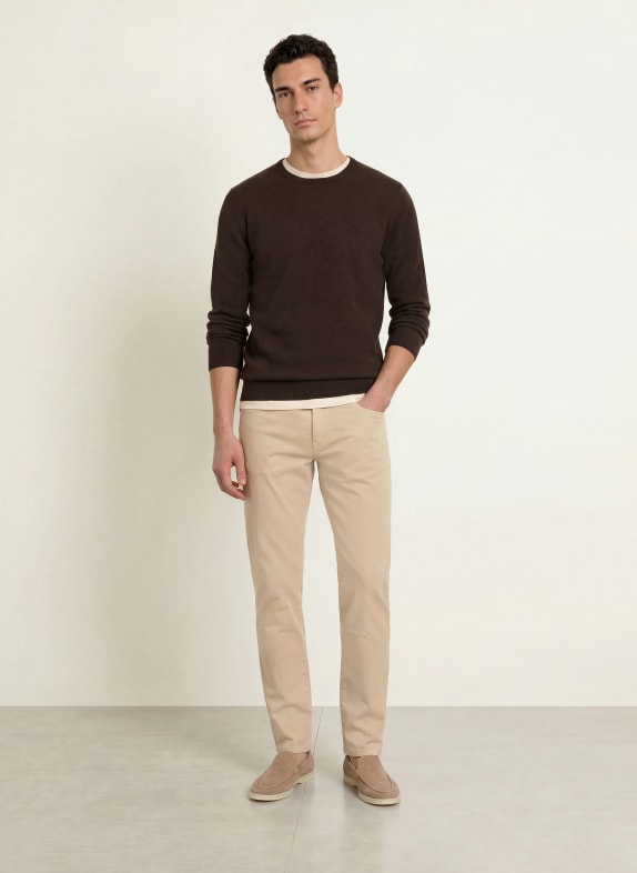 STROKESMAN'S Kasjmiertrui MARRON FONCÉ