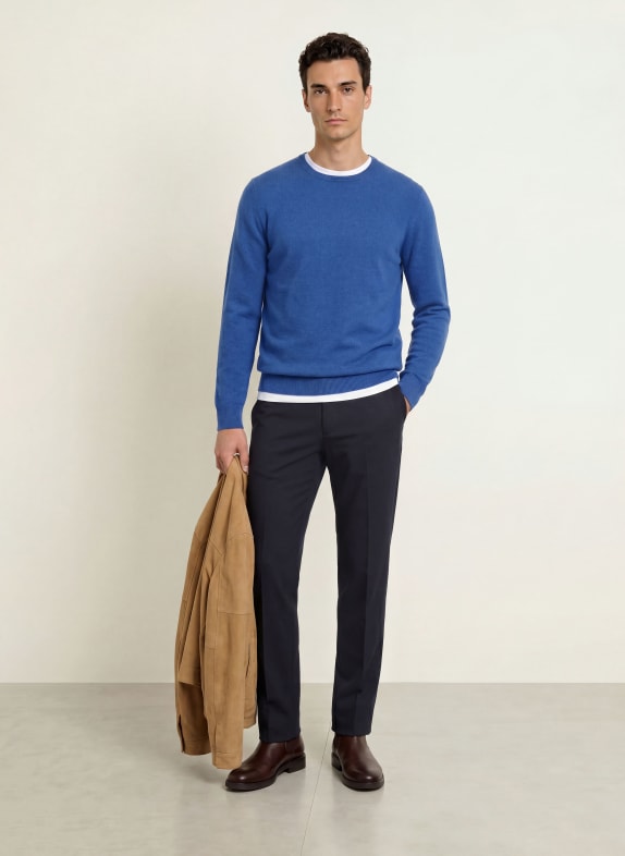 STROKESMAN'S Kasjmiertrui BLAUW
