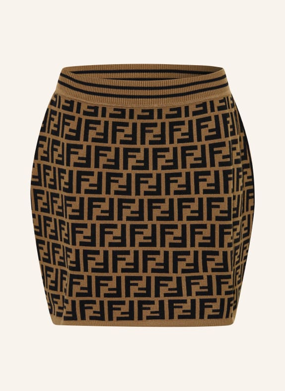 FENDI Knit skirt BROWN / BLACK