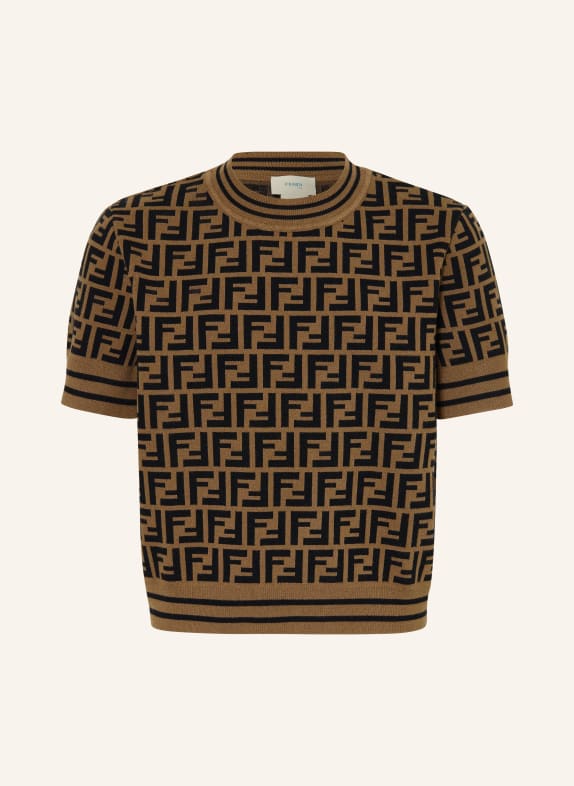 FENDI Knit shirt BROWN / BLACK