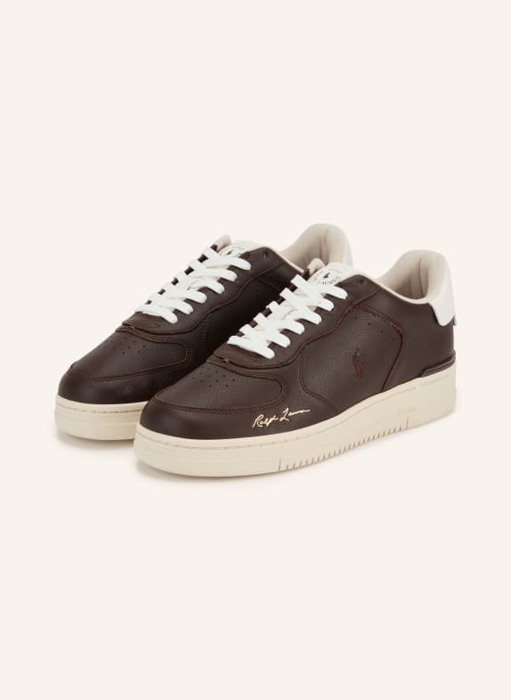 POLO RALPH LAUREN Sneakers MARRON FONCÉ / WIT