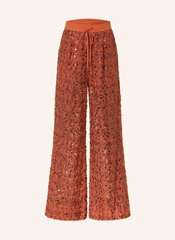 ESSENTIEL ANTWERP JENIMS lace pants with sequins DARK ORANGE