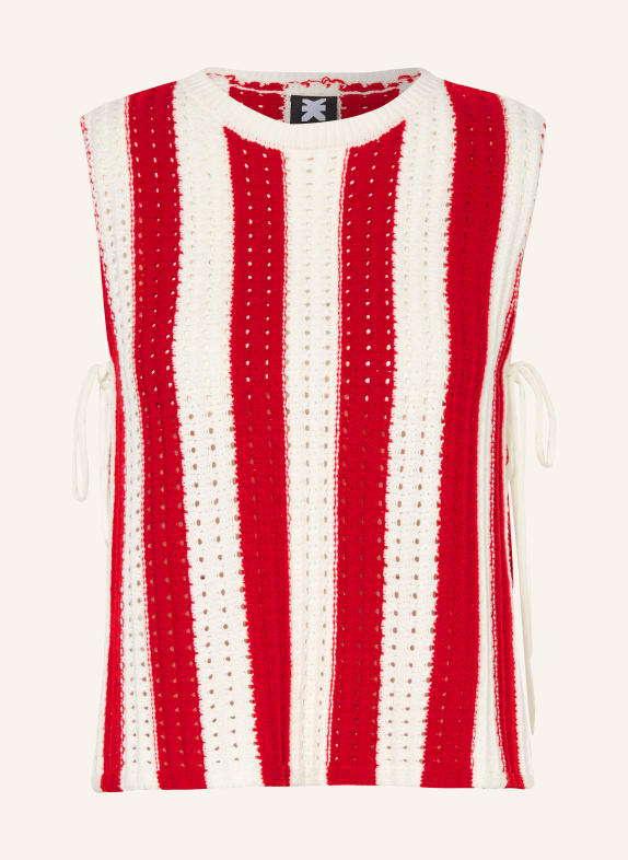 KARO KAUER Sleeveless sweaters RED / CREAM