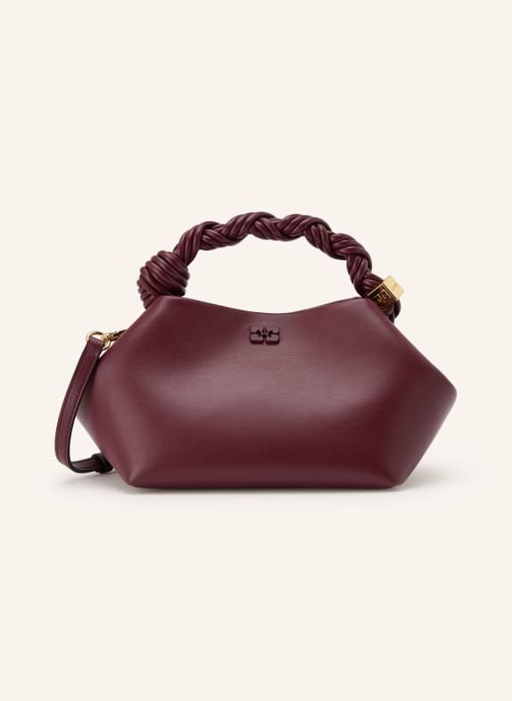 GANNI Handtasche BOU SMALL DUNKELROT