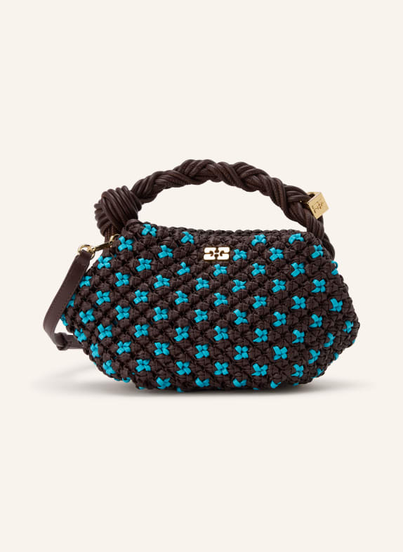 GANNI Handtasche BOU MINI DUNKELBRAUN / TÜRKIS