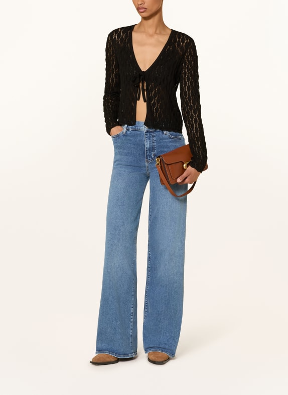 FRAME Gebreid vest THE GETAWAY ZWART