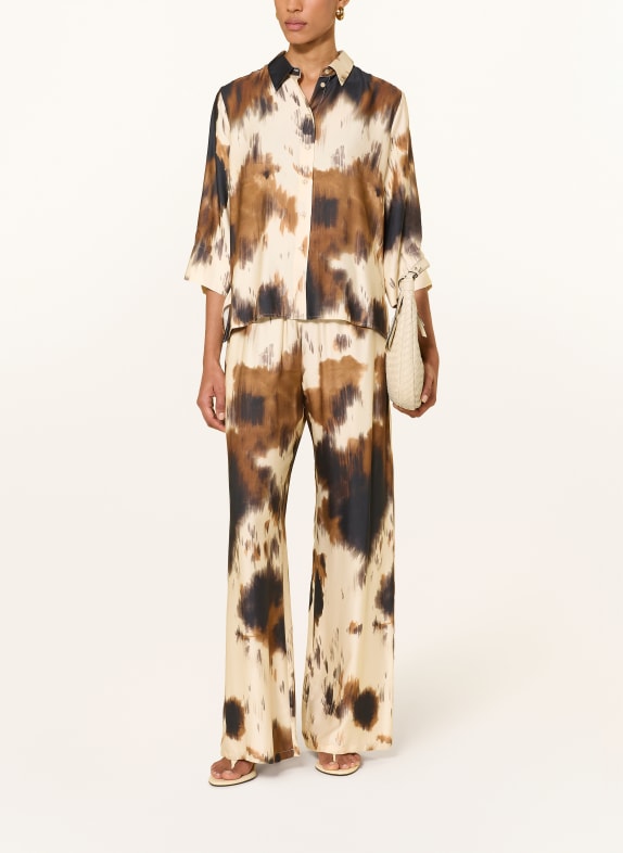 Smith & Soul Overhemdblouse met 3/4-mouwen CRÈME / BRUIN / ZWART
