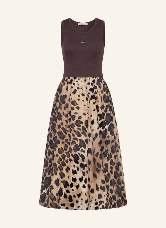 Smith & Soul Mixed-fabric dress BROWN / LIGHT BROWN / BLACK