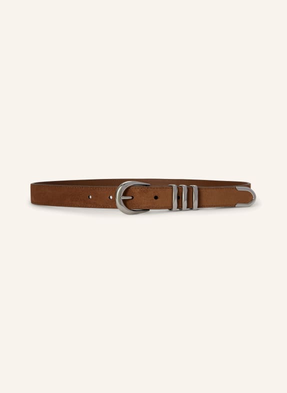 LAUREN RALPH LAUREN Leather belts BROWN / SILVER
