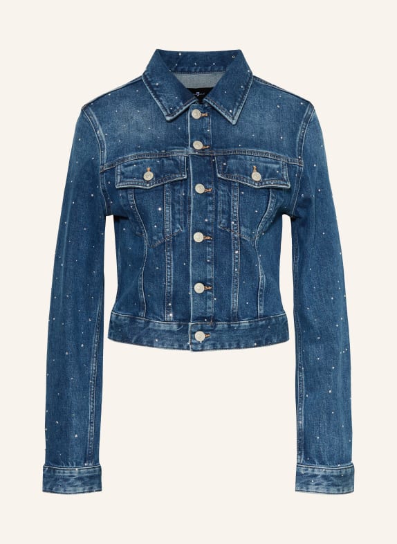 7 for all mankind Džínová bunda s ozdobnými kamínky 3NK BLUE SHINE