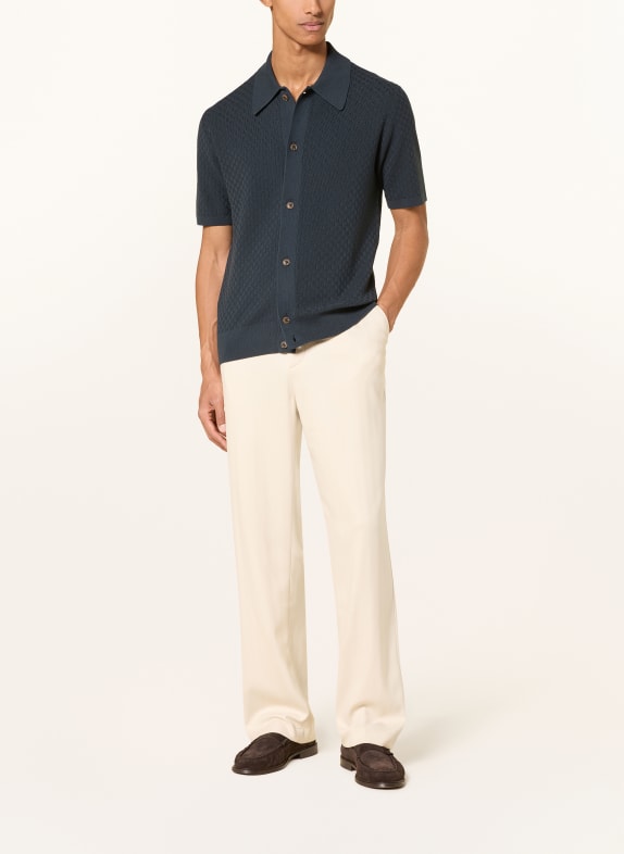 TIGER OF SWEDEN Gebreid overhemd ARAAWEN Slim Fit ZWART