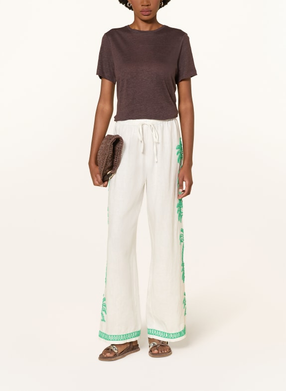 Rails Linnen broek EMMIE WIT / GROEN