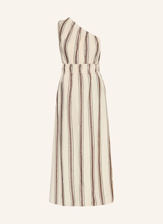 Rails SELANI one-shoulder dress with linen ECRU / BROWN / BLACK
