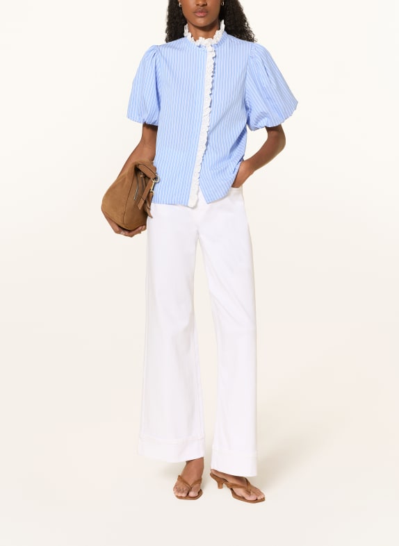 NEO NOIR Blouse ULIA LICHTBLAUW / WIT