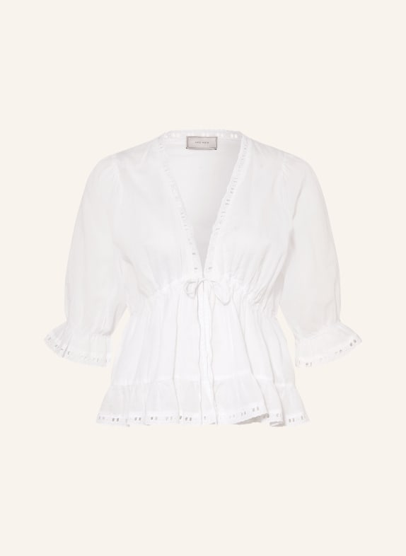 NEO NOIR Bluse ADELIA med hulblonder HVID
