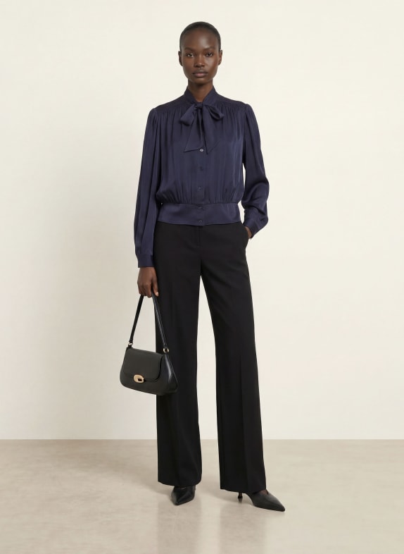 van Laack Strikblouse VL-YAISA-XX met zijde DONKERBLAUW