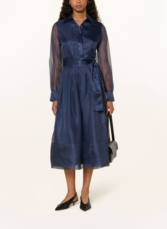 van Laack Silk shirt dress DARK BLUE