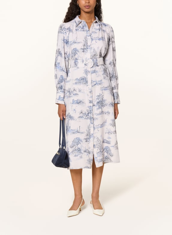 van Laack Hemdblusenkleid WEISS / DUNKELBLAU