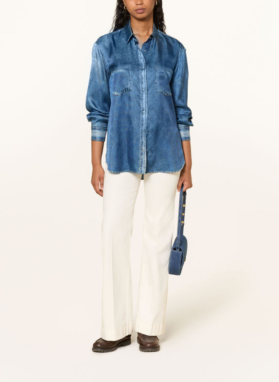 van Laack VL-CATELYN-XX shirt-blouse in a denim look, made of silk BLUE