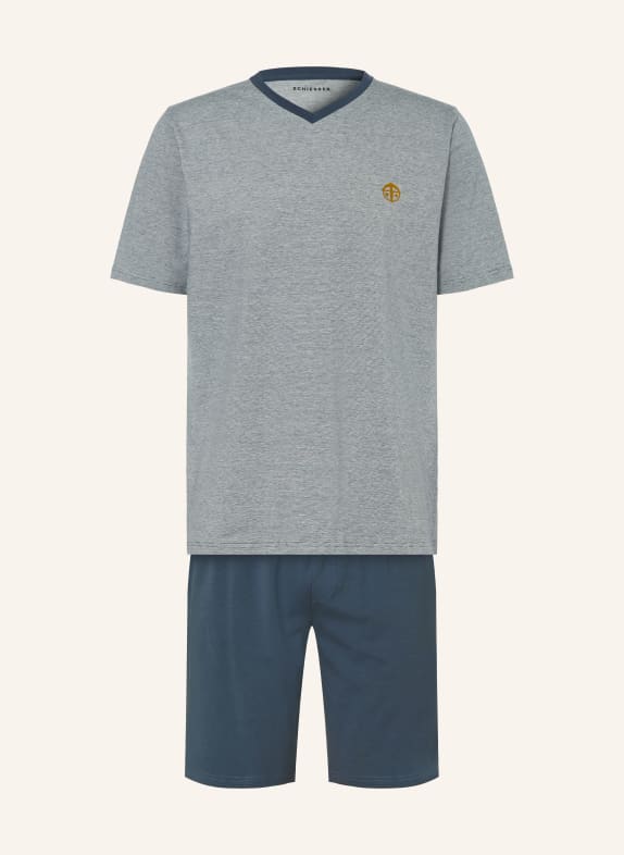 SCHIESSER Pyjama shorty 95/5 BLEU FONCÉ / BLANC