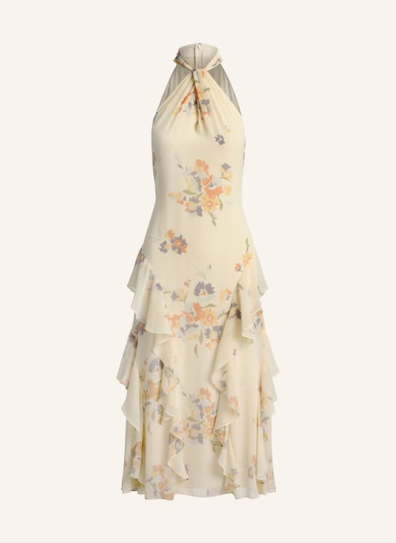 LAUREN RALPH LAUREN Koktejlové šaty REŽNÁ / TMAVĚ ORANŽOVÁ / TMAVĚ MODRÁ