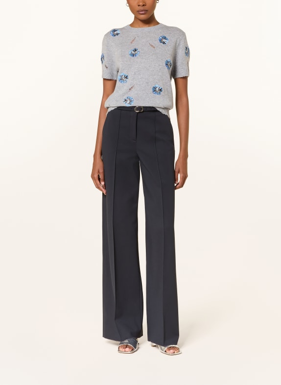 DOROTHEE SCHUMACHER Gebreid shirt BLOOMING STATEMENTS met kasjmier GRIJS / LICHTBLAUW