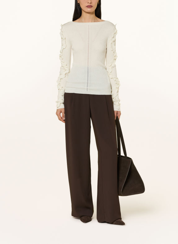 LIU JO Pullover mit Rüschen CREME