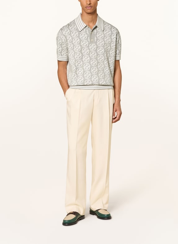 DRÔLE DE MONSIEUR Gebreid poloshirt GRIJS / WIT