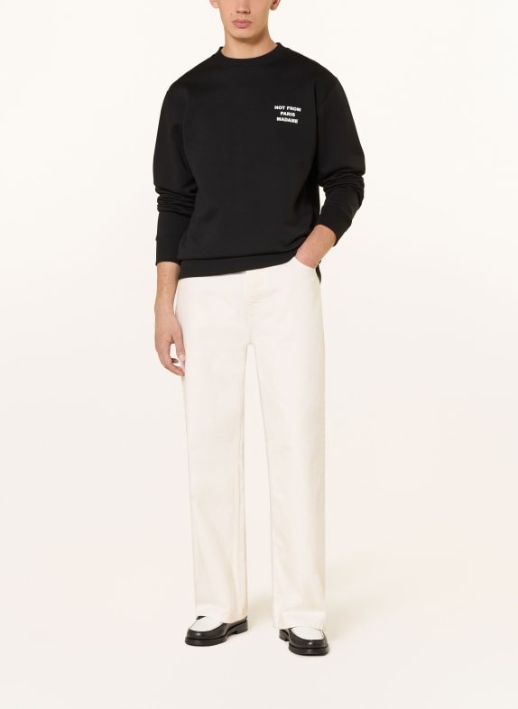 DRÔLE DE MONSIEUR Sweatshirt LE SWEATSHIRT SLOGAN ZWART / WIT