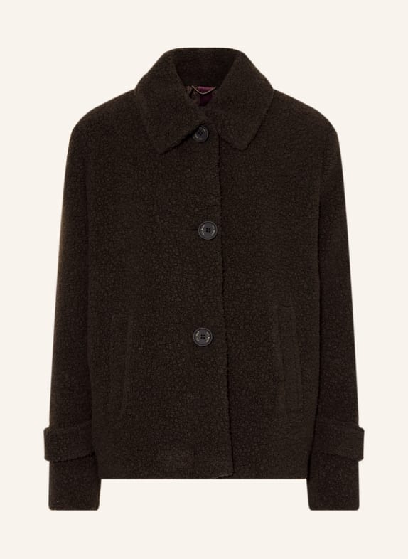 GIL BRET Kastenjacke aus Teddyfell DUNKELBRAUN